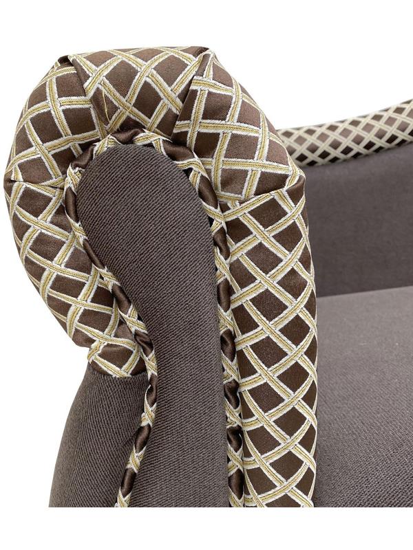 Банкетка со спинкой «Лилия», цвет шегги шоколад / аделина даймонд шоколад