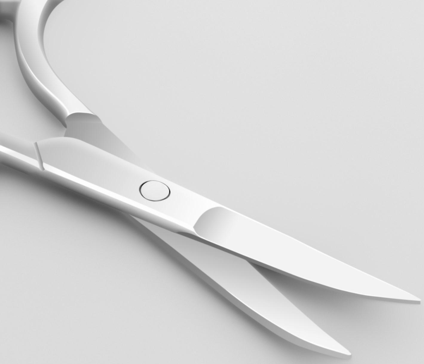 Ножницы маникюрные «Premium», загнутые, широкие, 9 см, на блистере, цвет серебристый