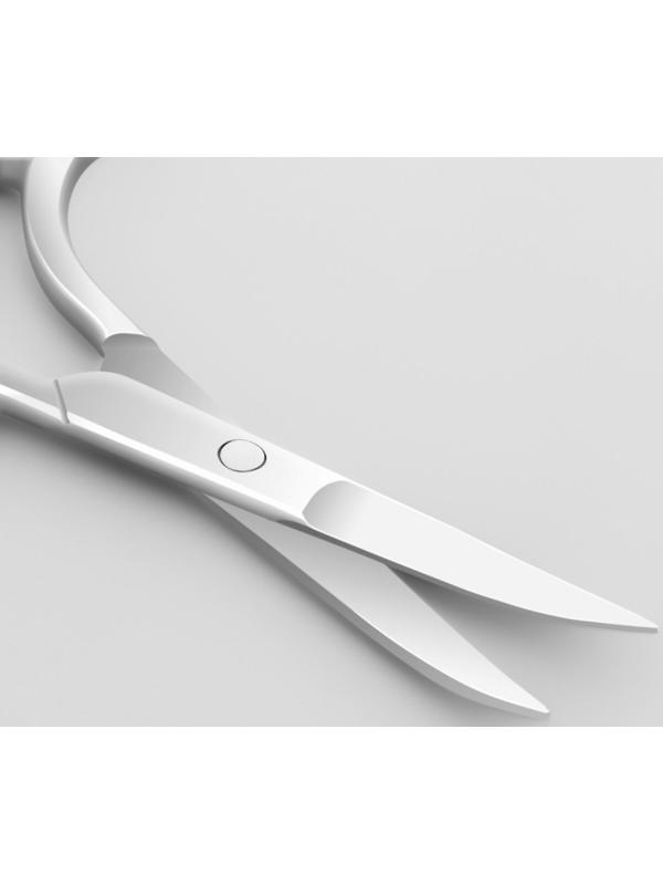 Ножницы маникюрные «Premium», загнутые, широкие, 9 см, на блистере, цвет серебристый