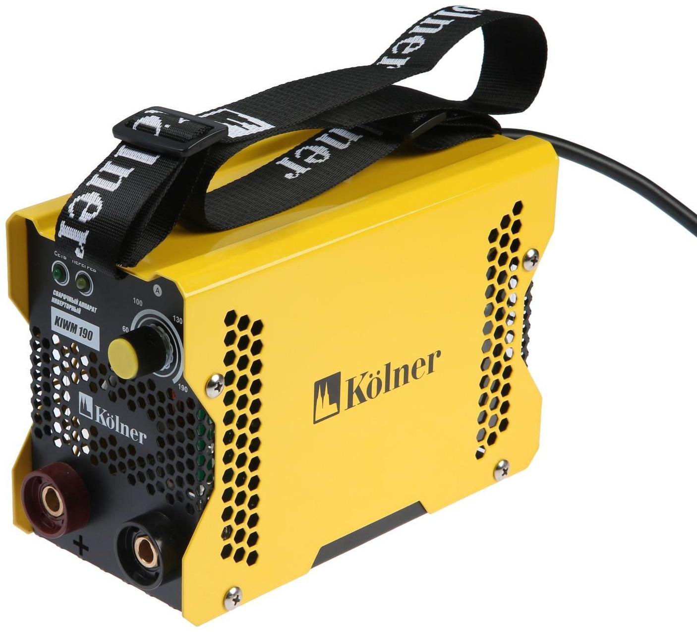 Сварочный аппарат инверторный Kolner KIWM 190, 190 А, 3.5 кВт, 20-190 А, d=1.6-3.2 мм