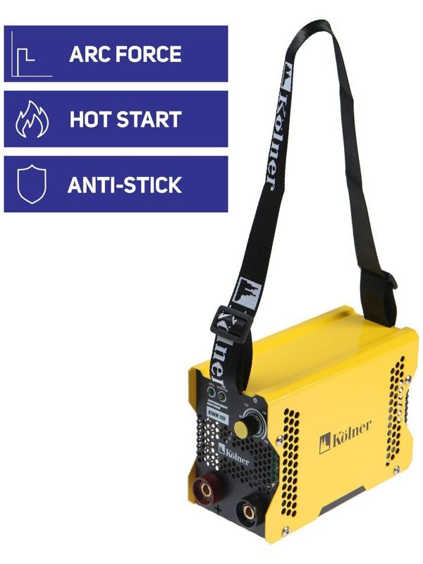 Сварочный аппарат инверторный Kolner KIWM 190, 190 А, 3.5 кВт, 20-190 А, d=1.6-3.2 мм