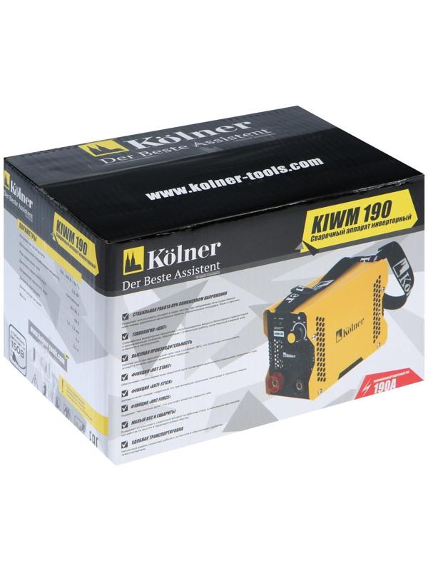 Сварочный аппарат инверторный Kolner KIWM 190, 190 А, 3.5 кВт, 20-190 А, d=1.6-3.2 мм