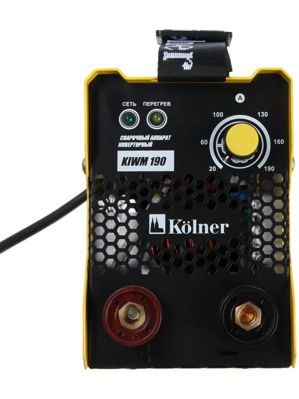 Сварочный аппарат инверторный Kolner KIWM 190, 190 А, 3.5 кВт, 20-190 А, d=1.6-3.2 мм