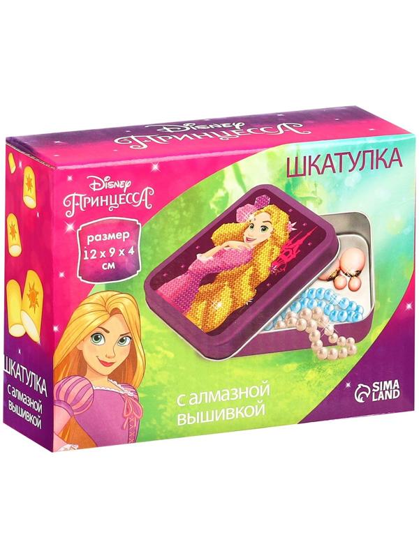 Алмазная вышивка на шкатулке, Принцессы: Рапунцель, 8.5*11.5 см