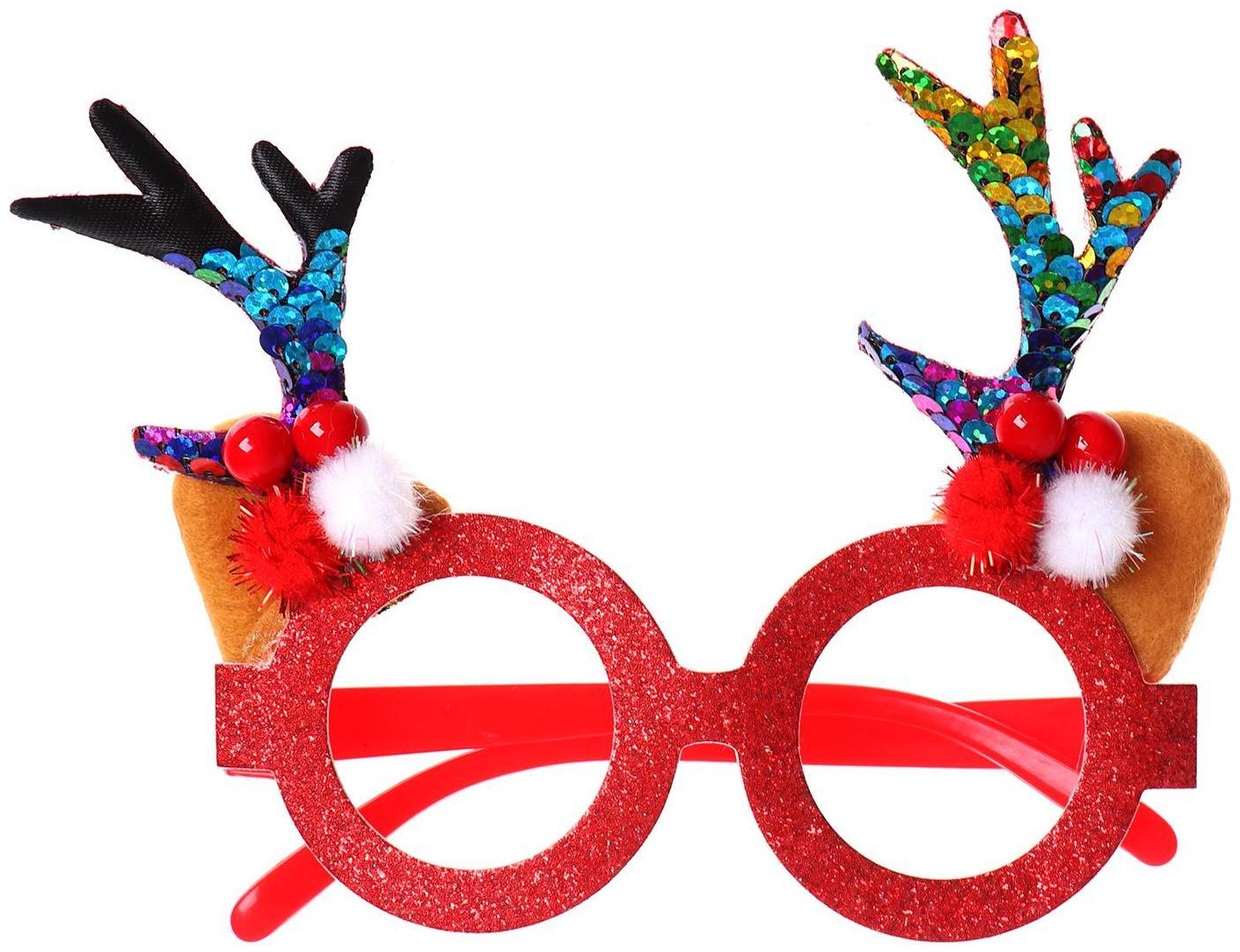 Карнавальные очки «Рожки», цвета МИКС