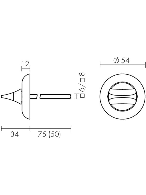 Ручка поворотная HMR8x75 CP