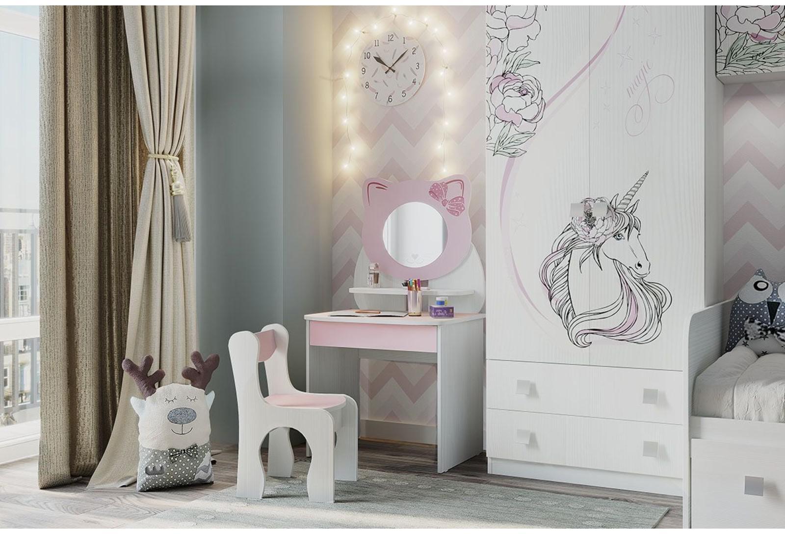 Набор детский Котёнок, 600х370х1120, Белый рамух/Розовый