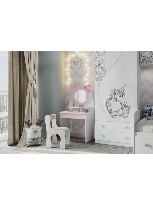 Набор детский Котёнок, 600х370х1120, Белый рамух/Розовый