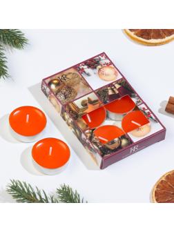 Набор чайных свечей ароматических, 6 шт, мандарин