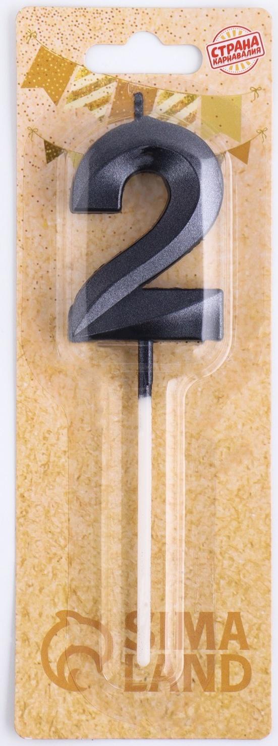 Свеча в торт на шпажке «‎Грань», цифра 