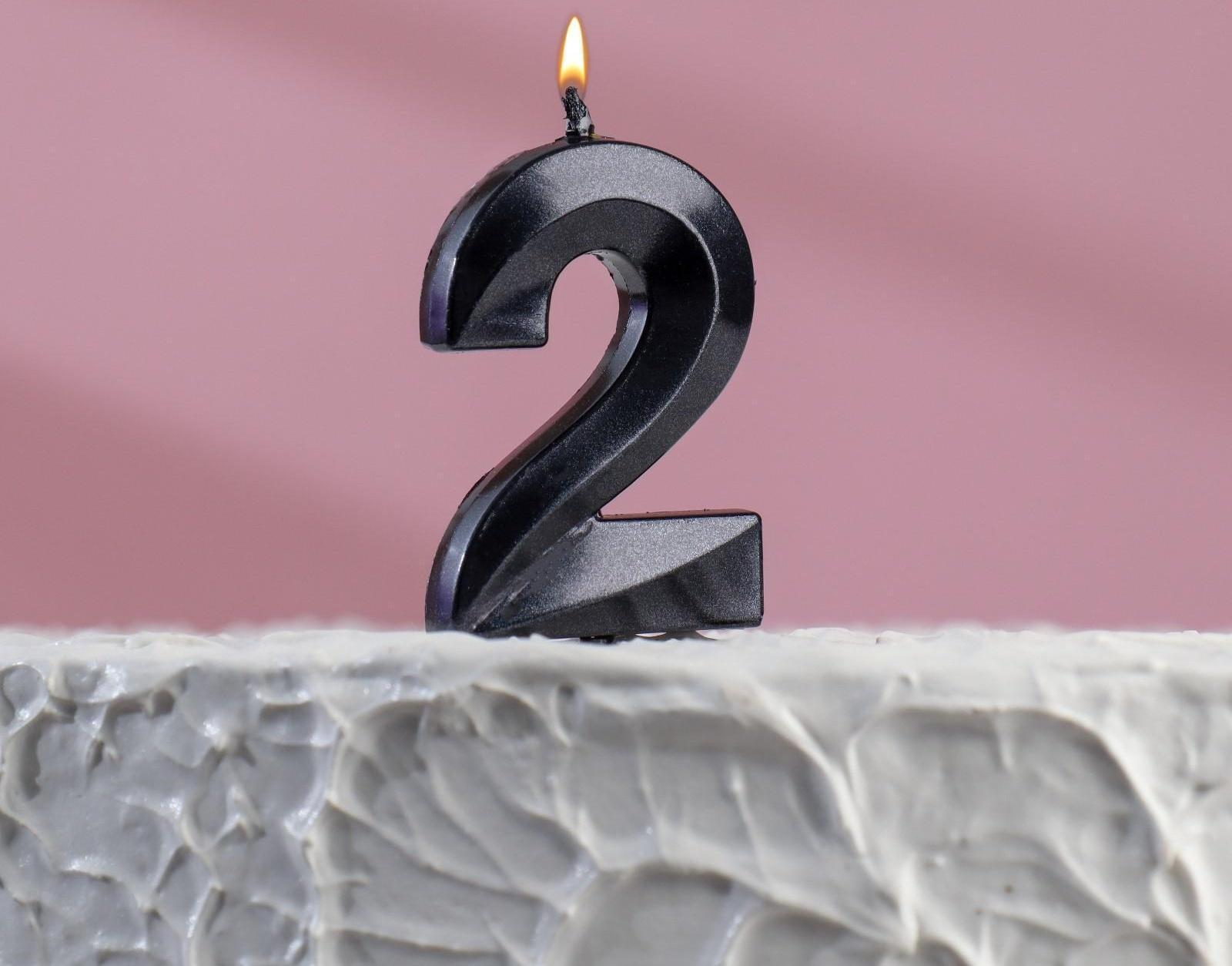 Свеча в торт на шпажке «‎Грань», цифра 