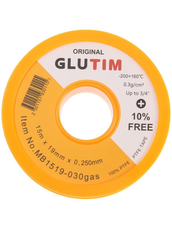 Лента ФУМ TIM MB1519-030gas, для газа, 19 мм х 0,25 мм х 15 м