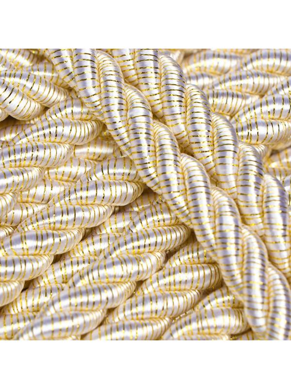 Шнур витой декоративный, без тесьмы, № 0,2, 12 мм, 25 м