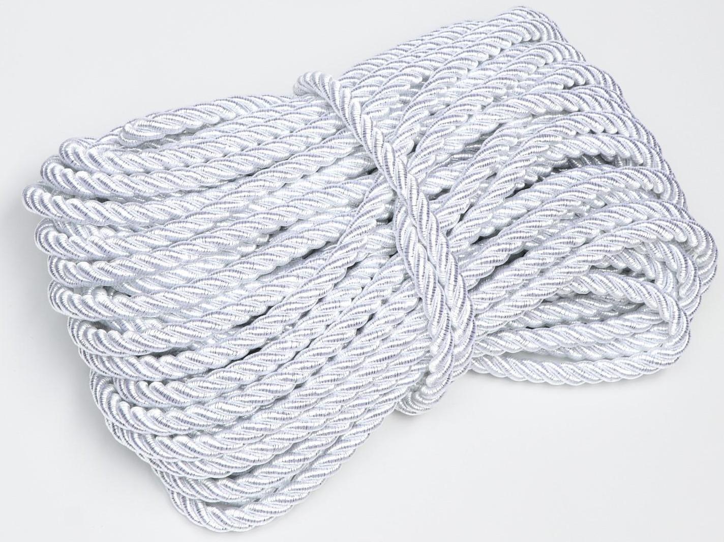 Шнур витой, декоративный, без тесьмы, № 0,3, 12 мм, 25 м