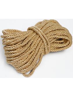 Шнур для декора и отделки, витой, декоративный, коричневый, без тесьмы, 12 мм х 25 м