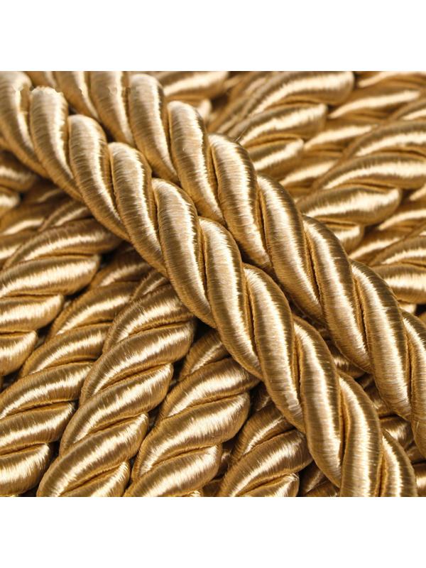 Шнур для декора и отделки, витой, декоративный, коричневый, без тесьмы, 12 мм х 25 м