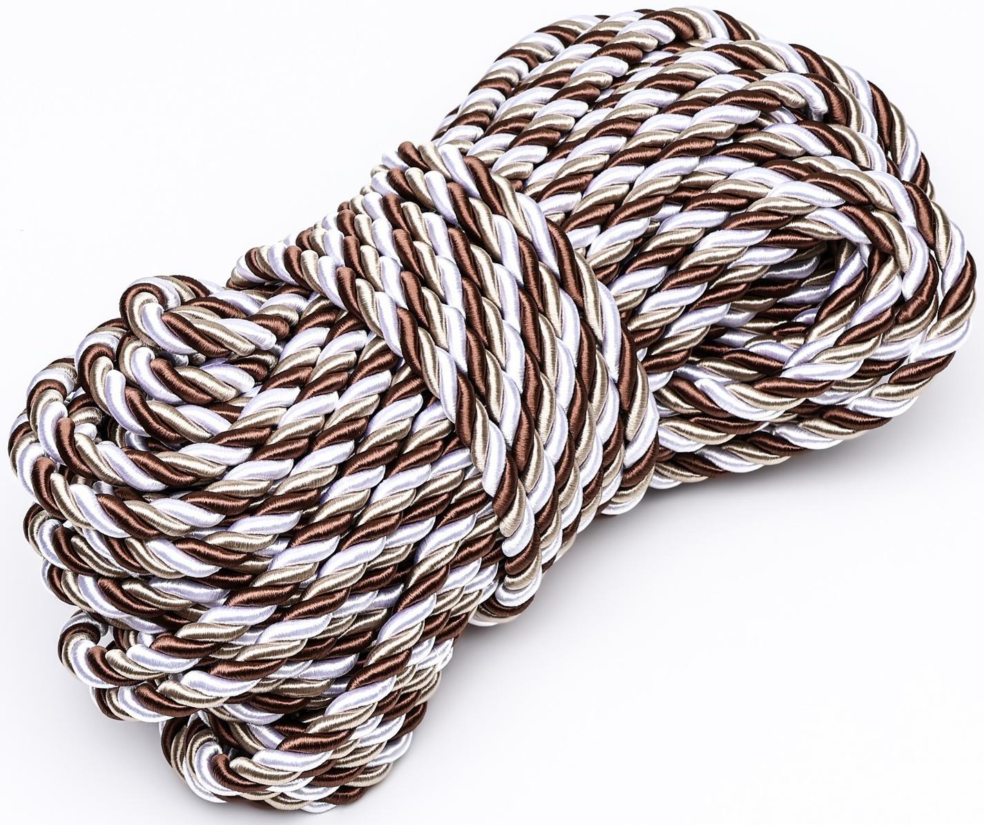 Шнур витой декоративный 12 мм без тесьмы №1.7, 25 м