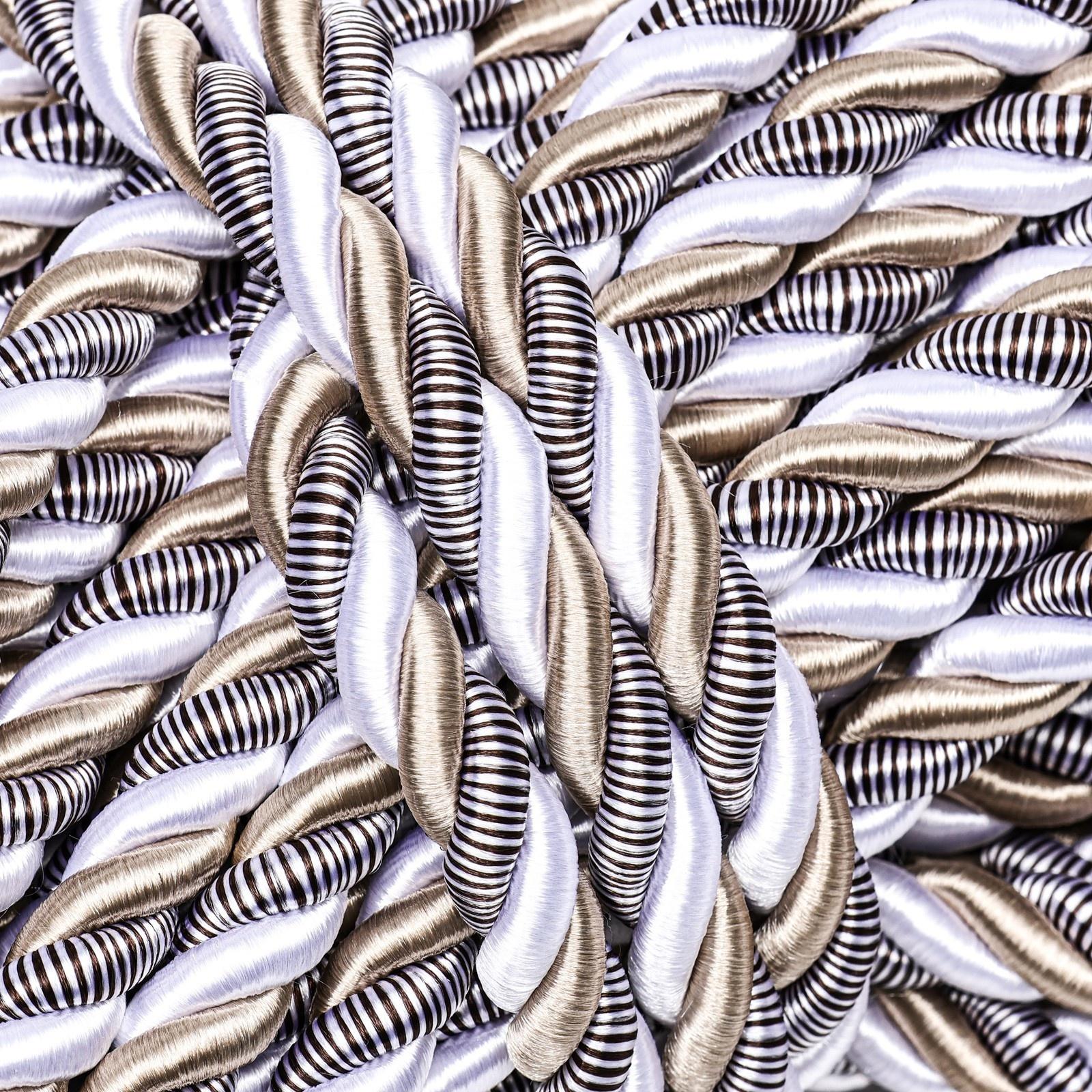 Шнур для отделки и декора, витой, декоративный, без тесьмы, разноцветный, 12 мм х 25 м