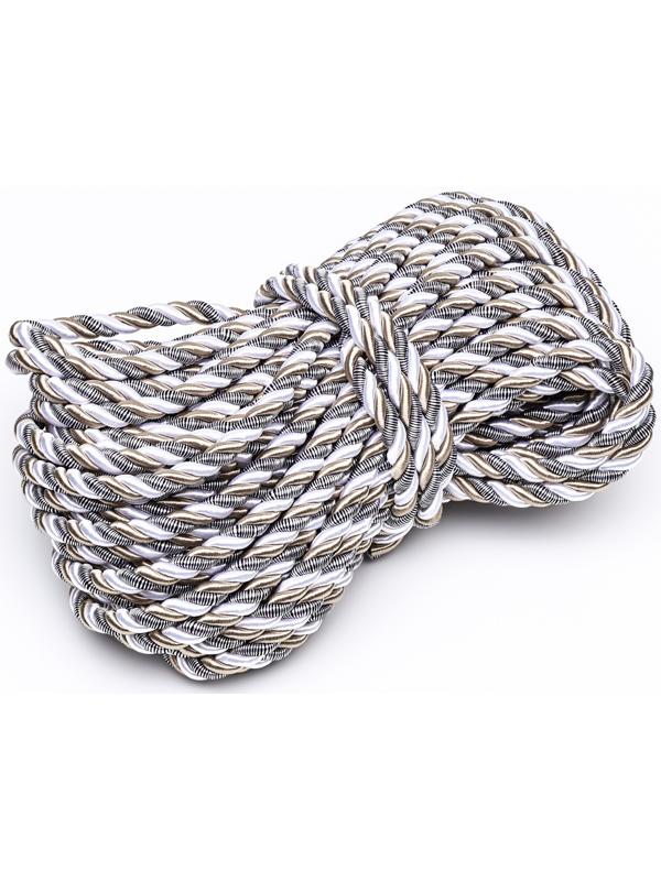 Шнур для отделки и декора, витой, декоративный, без тесьмы, разноцветный, 12 мм х 25 м