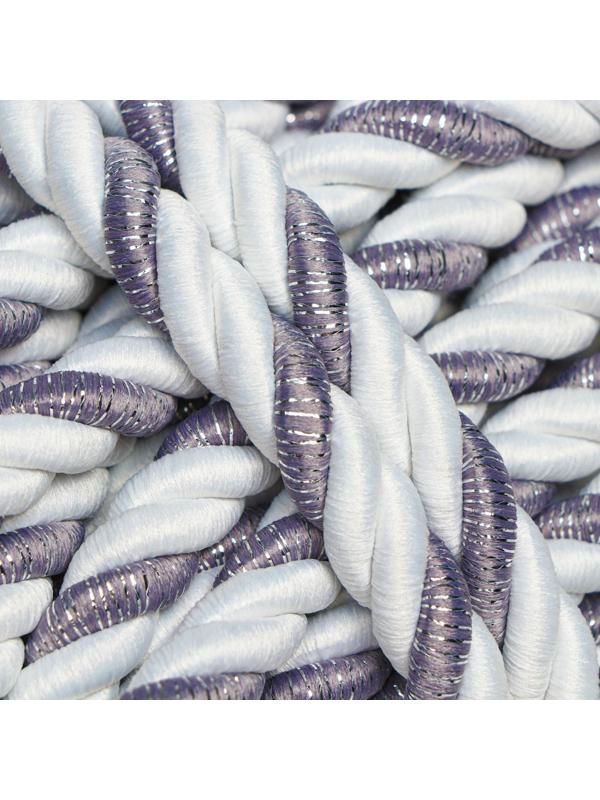 Шнур для декора и отделки, витой, декоративный, без тесьмы, разноцветный, 12 мм х 25 м