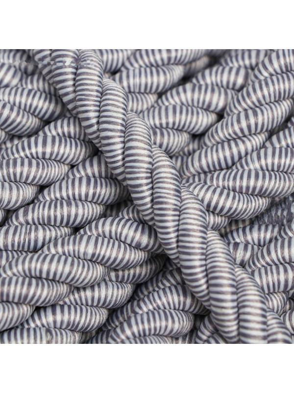 Шнур для декора и отделки, витой, серый, декоративный, без тесьмы, 12 мм х 25 м