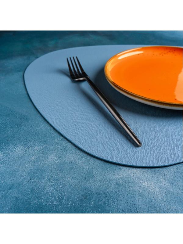 Салфетка сервировочная на стол «Тэм», 44×35,5 см, цвет голубой