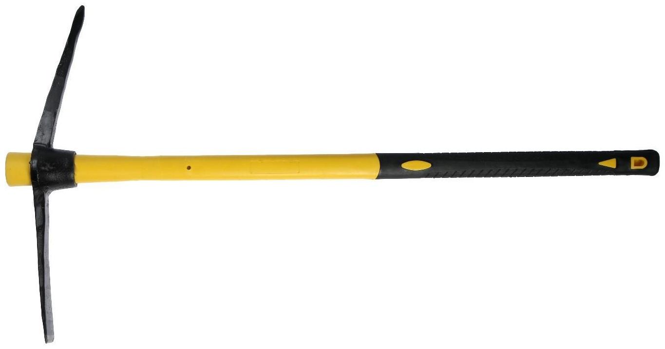 Кирка ТУНДРА, кованая, фиберглассовая рукоятка 900 мм, 1500 г