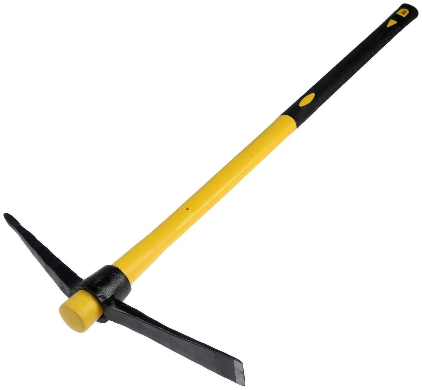 Кирка ТУНДРА, кованая, фиберглассовая рукоятка 900 мм, 1500 г