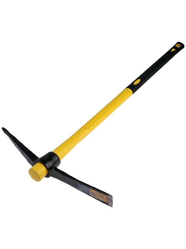 Кирка ТУНДРА, кованая, фиберглассовая рукоятка 900 мм, 1500 г