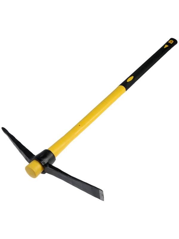 Кирка ТУНДРА, кованая, фиберглассовая рукоятка 900 мм, 1500 г