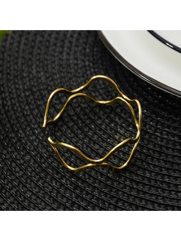 Кольцо для салфетки «Две линии», 5,5×2,5 см, цвет золотой