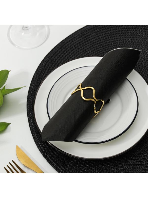 Кольцо для салфетки «Две линии», 5,5×2,5 см, цвет золотой