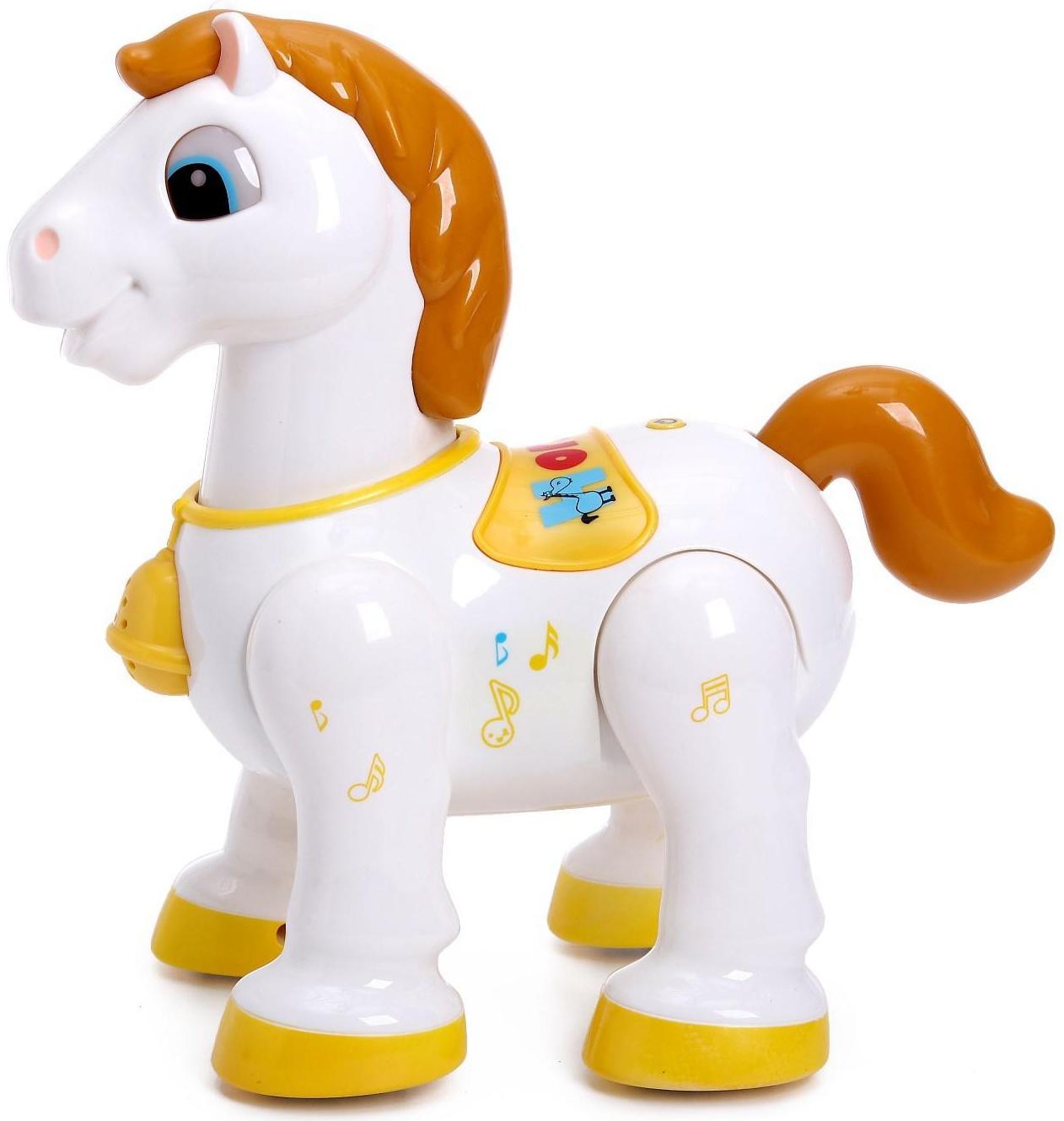 Робот лошадь «Умный питомец» ZHORYA, программируемый, на пульте управления, интерактивный: звук, свет, на батарейках, на русском языке