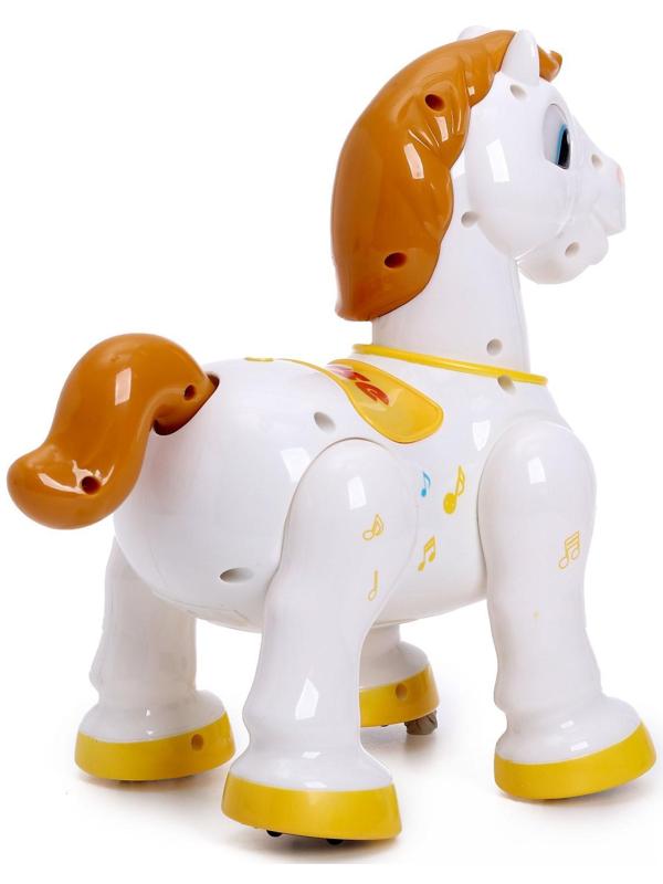 Робот лошадь «Умный питомец» ZHORYA, программируемый, на пульте управления, интерактивный: звук, свет, на батарейках, на русском языке