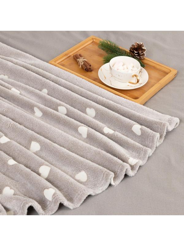 Плед светящийся в темноте Этель Love 150*200 см,100% п/э, корал-флис, 220 гр/м2