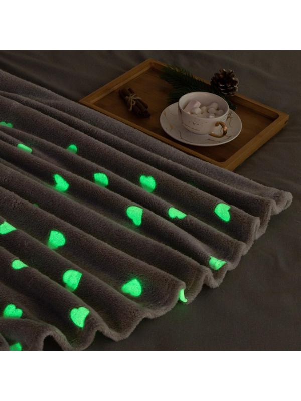 Плед светящийся в темноте Этель Love 150*200 см,100% п/э, корал-флис, 220 гр/м2