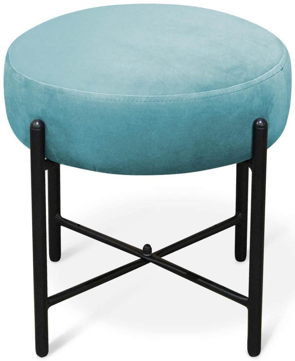 Банкетка, 410х410х400, Голубая пастель/Черный муар