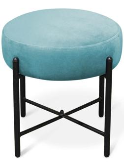 Банкетка, 410х410х400, Голубая пастель/Черный муар