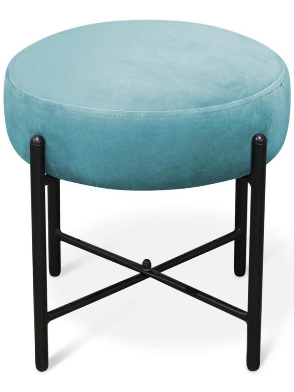 Банкетка, 410х410х400, Голубая пастель/Черный муар