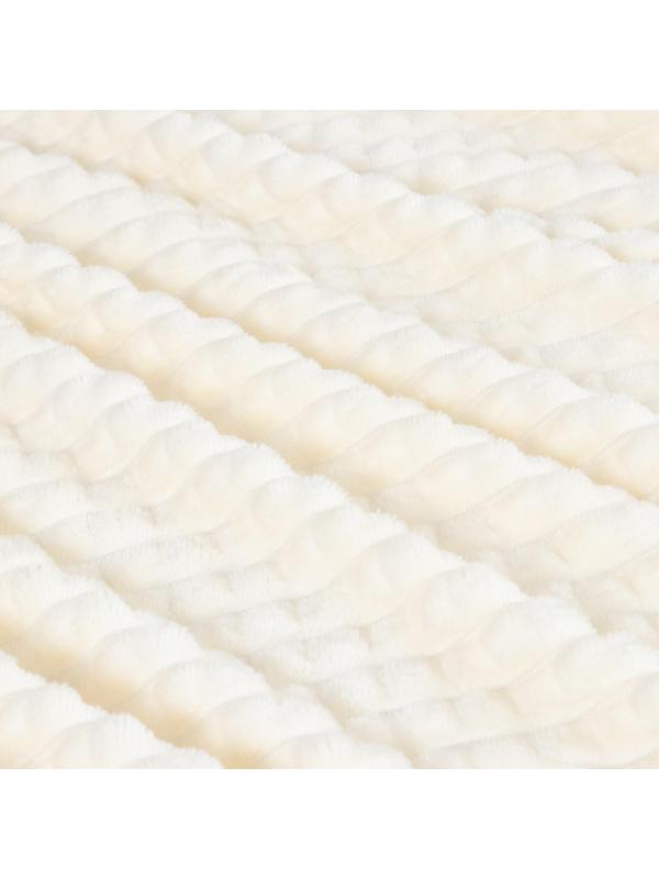 Плед Этель «Клетка» 180*200 см, цв.молочный, корал-флис, 240гр/м2, 100% полиэстер