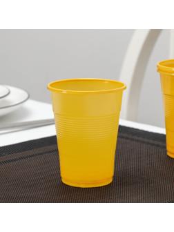 Стакан одноразовый «Мопс», 200 мл, цвет жёлтый