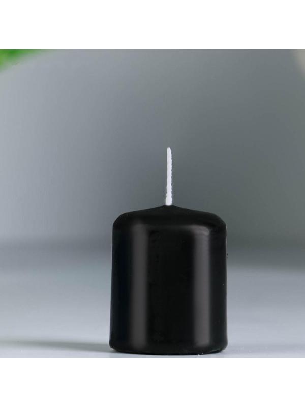 Набор свечей - цилиндров, 4х5см, набор 2 шт, разноцветная (белая, чёрная)