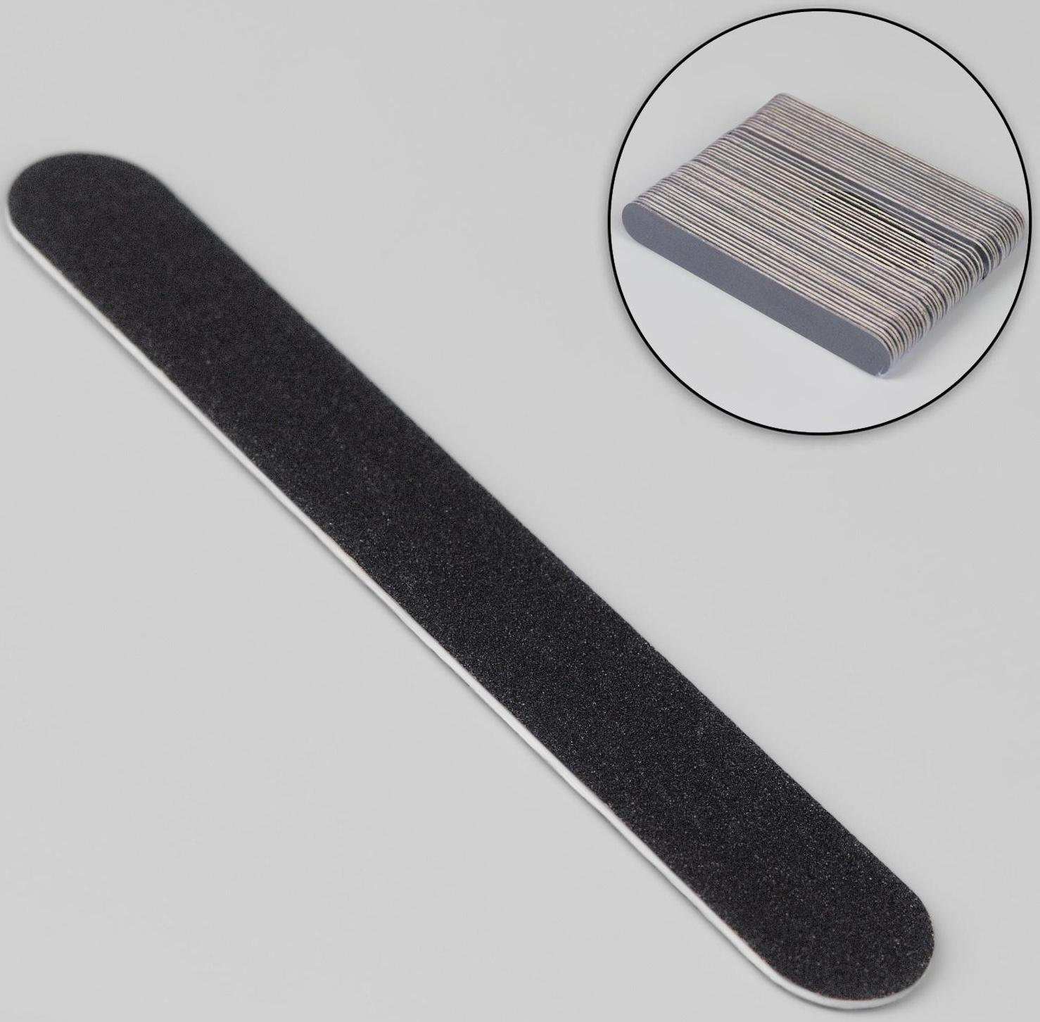 Пилка-наждак «Классика», на деревянной основе, абразивность 240, 10 см, фасовка 50 шт, цвет чёрный