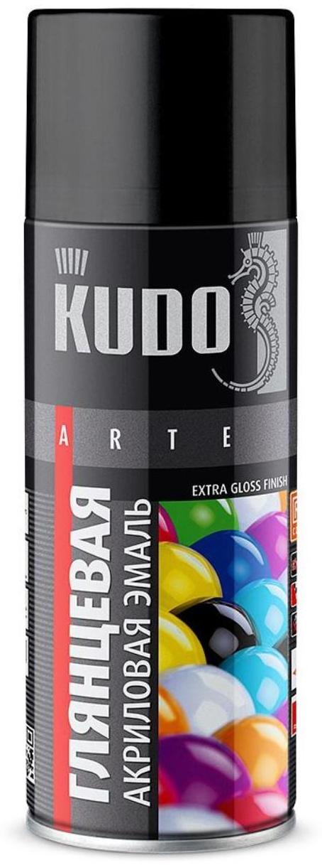Эмаль акриловая универсальная KUDO, KU-A9005, Черный высокоглянцевый, 520мл