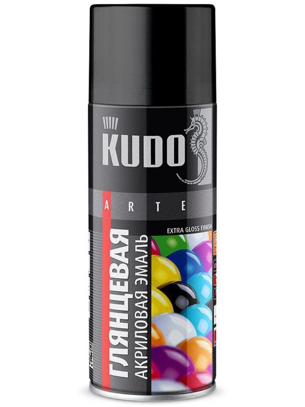 Эмаль акриловая универсальная KUDO, KU-A9005, Черный высокоглянцевый, 520мл