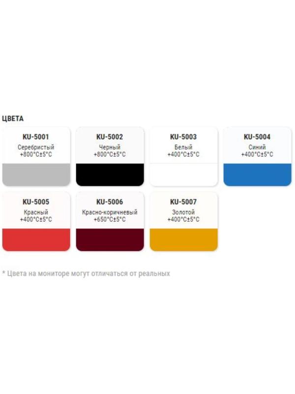 Эмаль термостойкая KUDO, KU-5002, +800С, Черный, 520мл