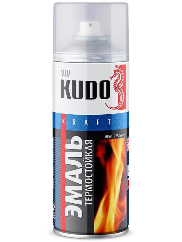 Эмаль термостойкая KUDO, KU-5002, +800С, Черный, 520мл