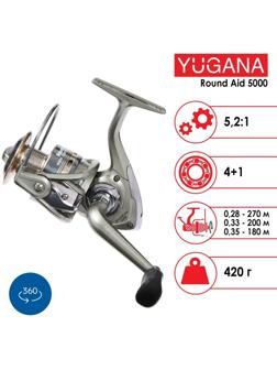 Катушка YUGANA Round aid 5000 4+1 подшипник, 5.2:1