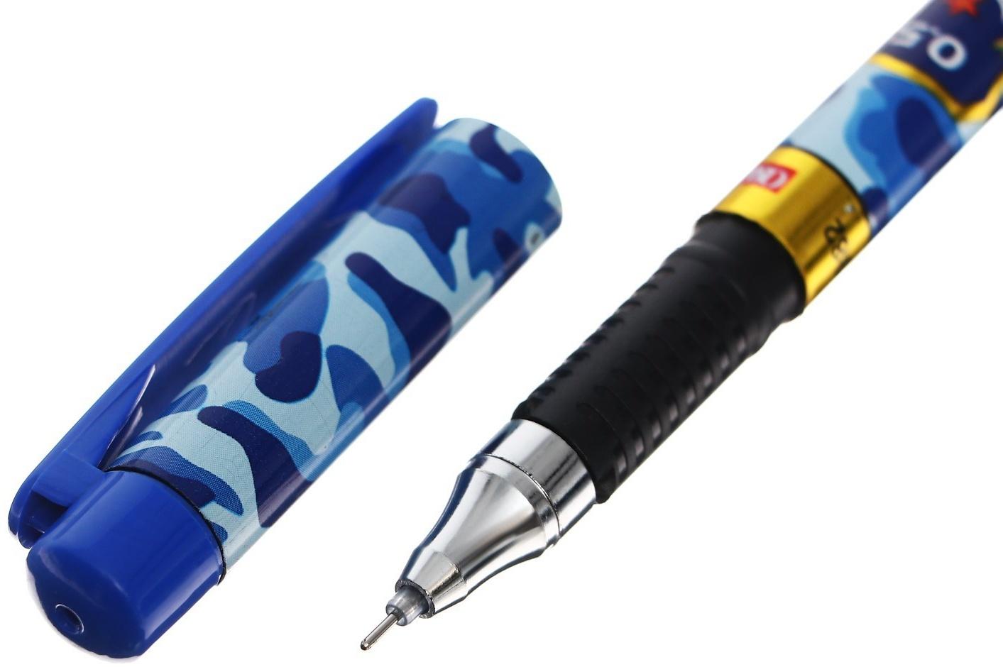 Ручка гелевая 0.5 мм, стержень чёрный, корпус с рисунком 