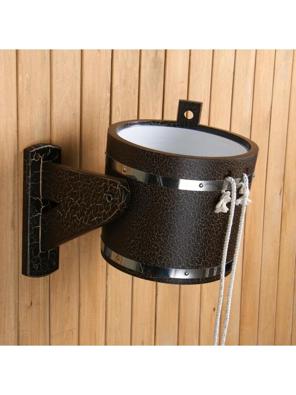 Обливное устройство с пластиком (КРАКЕЛЮР) 14 л, античный орех